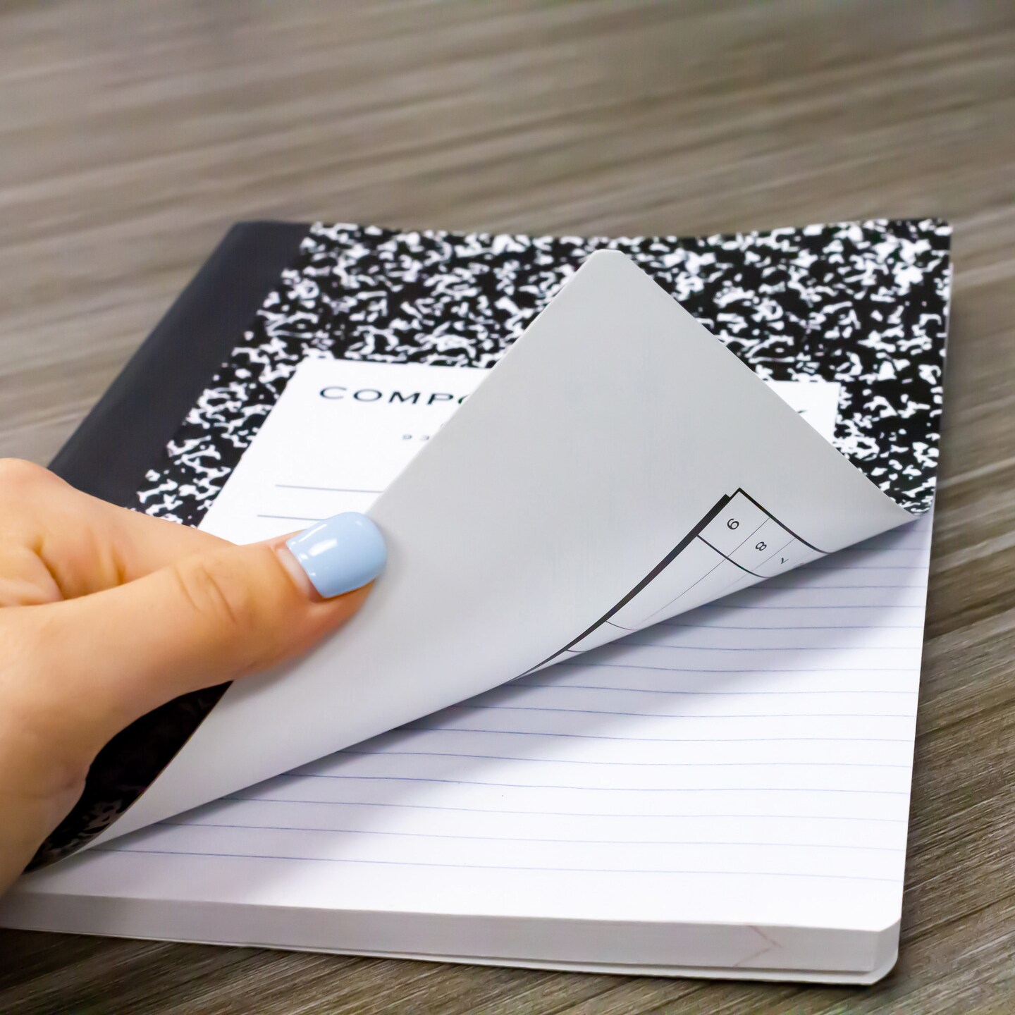 BAZIC Composition Book W/R Black Marble Premium 100 Ct.