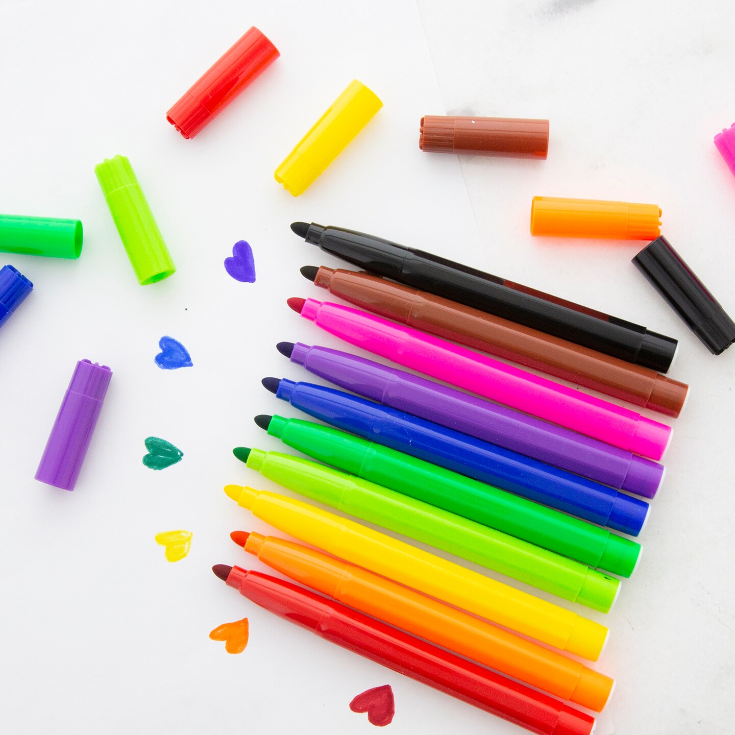 BAZIC Washable Markers Broad Line Jumbo 10 Colors