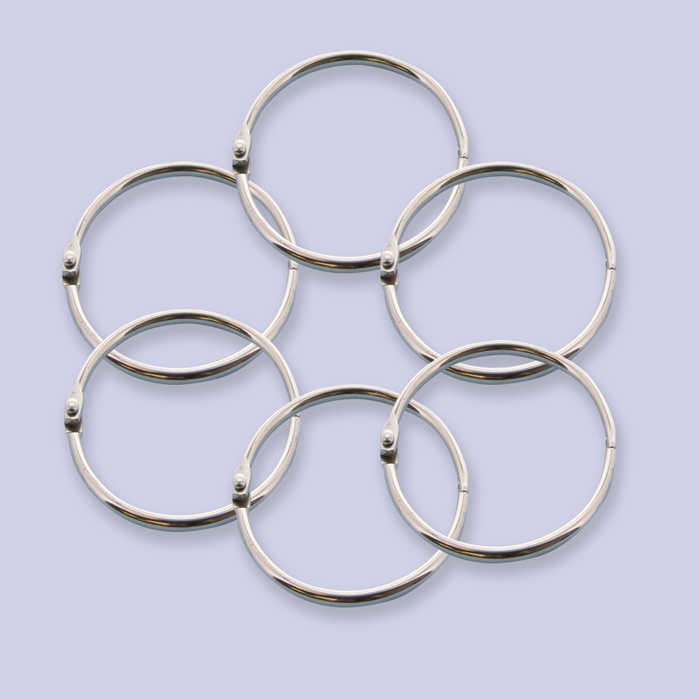 BAZIC 1&#x22; Metal Book Rings (12/Pack)