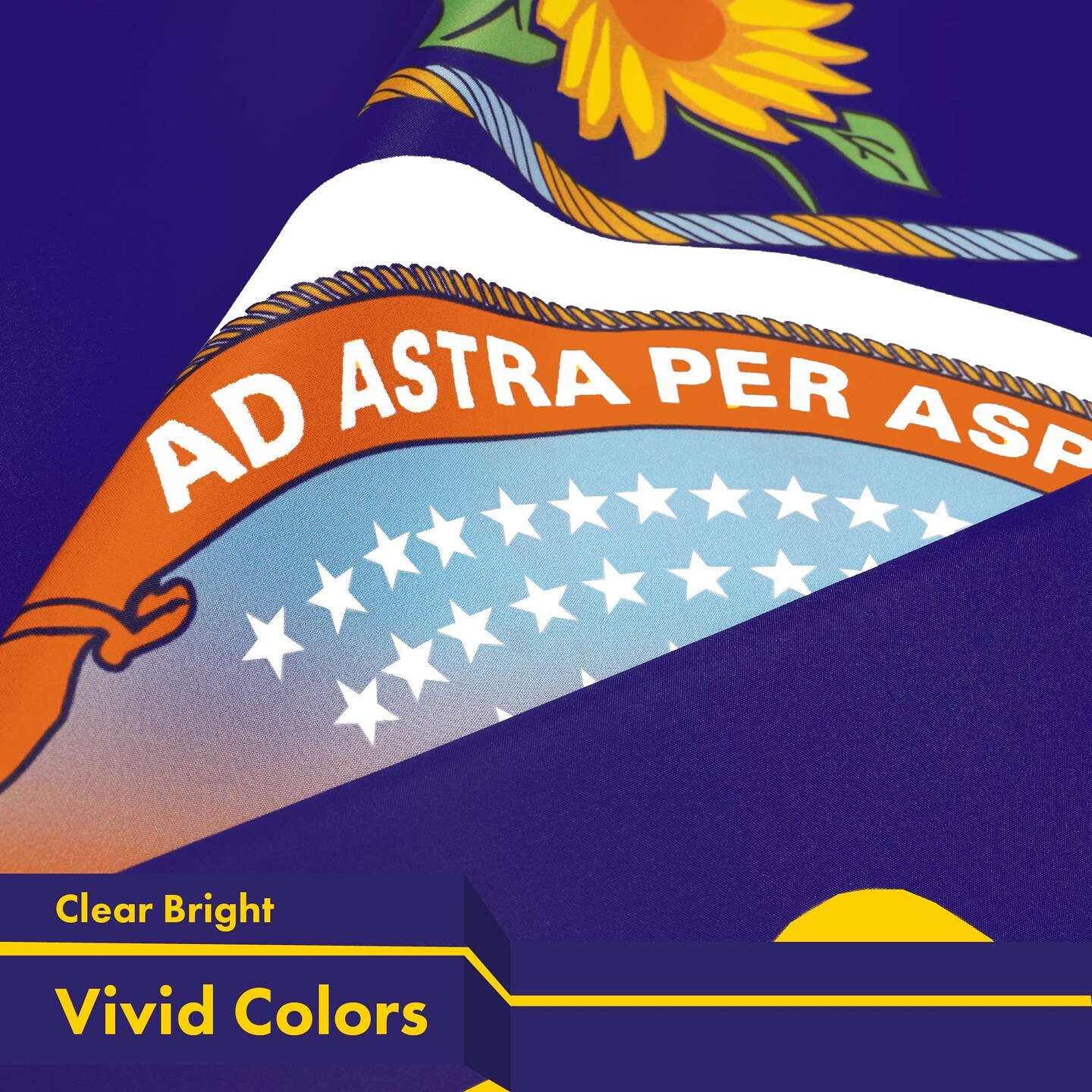 G128 Combo Pack: American USA Flag 150D 3x5 Ft &#x26; Kansas Flag 300D 3x5 Ft, Indoor/Outdoor, Brass Grommets