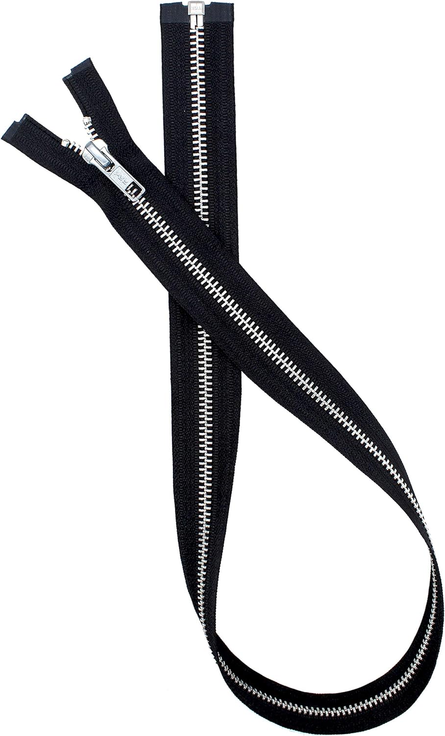 YKK® 30" Jacket Zipper ~ YKK #5 Aluminum Metal ~ Medium Weight YKK Zipper ~ Separating ~ Black (1 Zipper) Made in USA