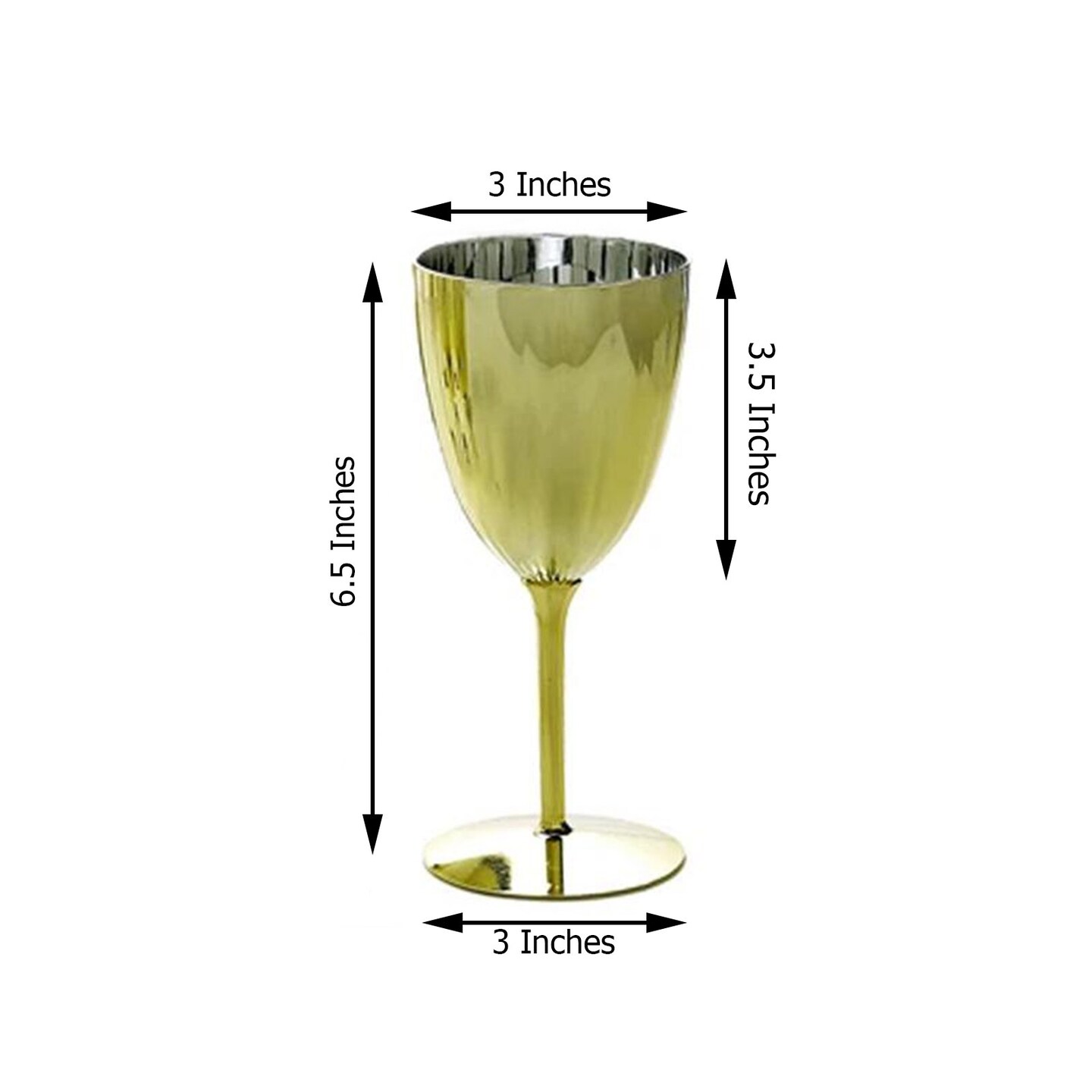 8 oz Metallic Premium Disposable Plastic Wine Glasses