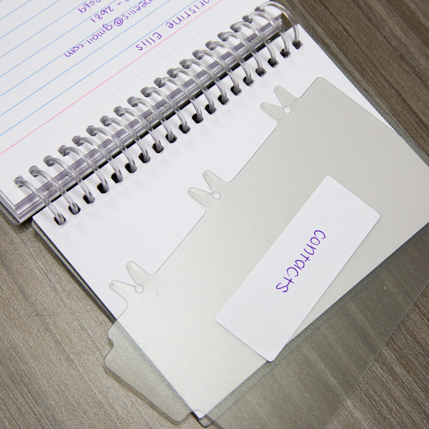 BAZIC Ruled White Index Card, View Poly Spiral Bound w/ 2-Tab Divider 3" x 5" 50 Ct.