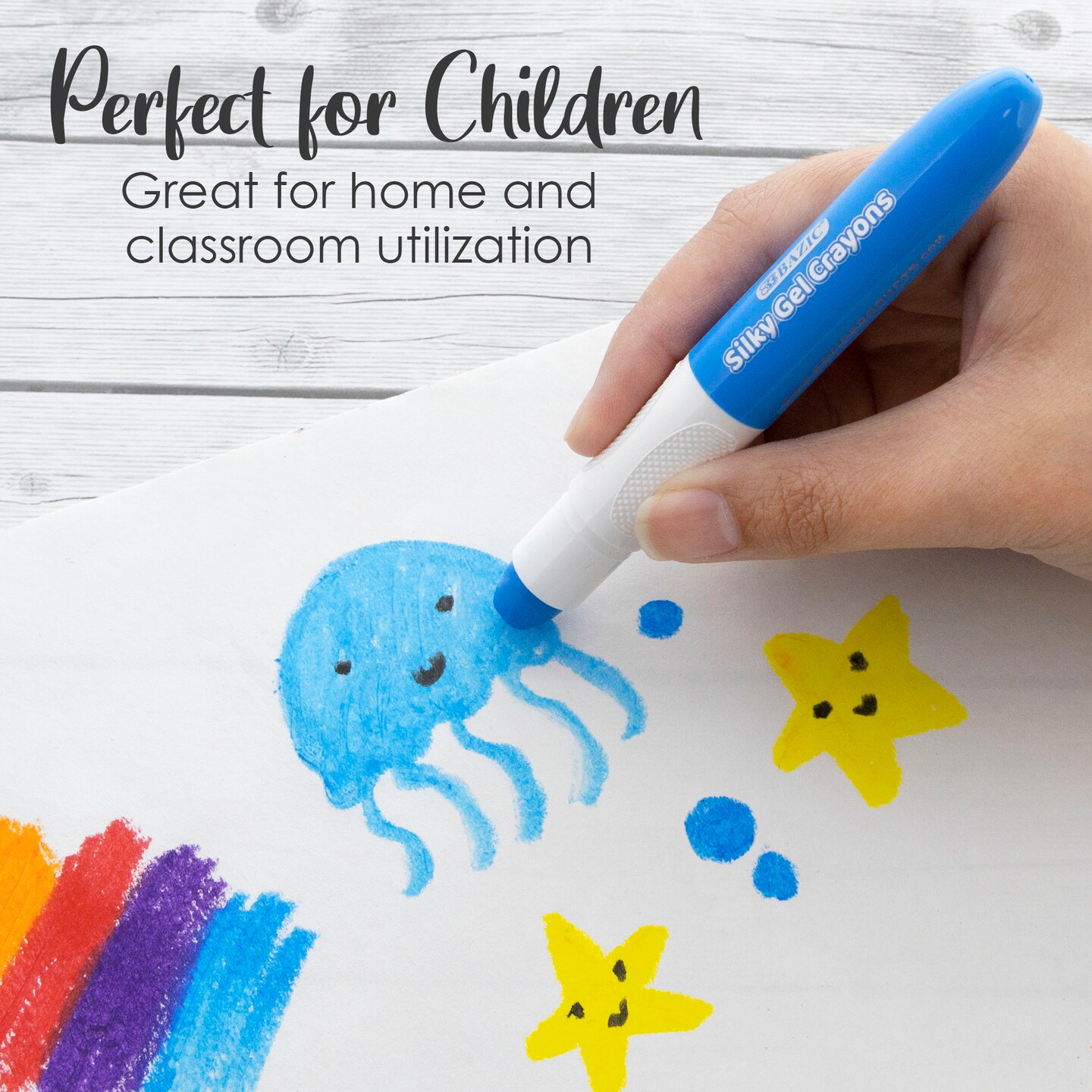 BAZIC Jumbo Silky Gel Crayons 12 Color