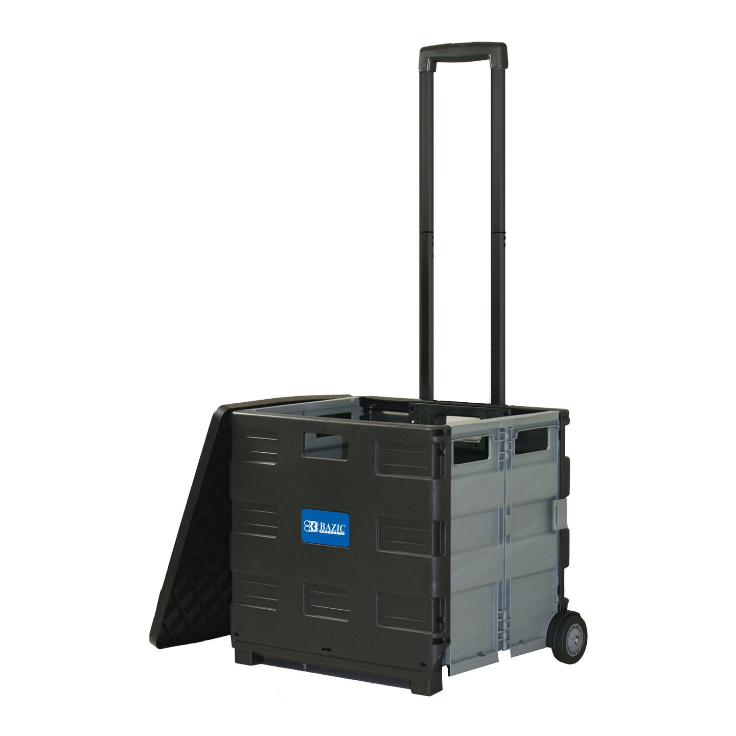 BAZIC Foldable Rolling Cart w/ Lid Cover Black 16&#x22; X 18&#x22; X 15&#x22;