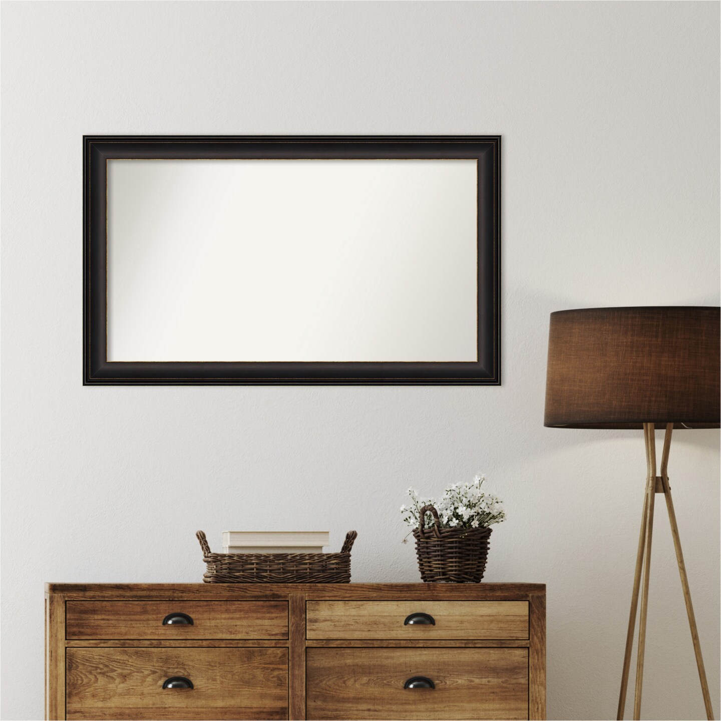 Trio Oil Rubbed Bronze Non-Beveled Custom Framed Bathroom Vanity Wall Mirror