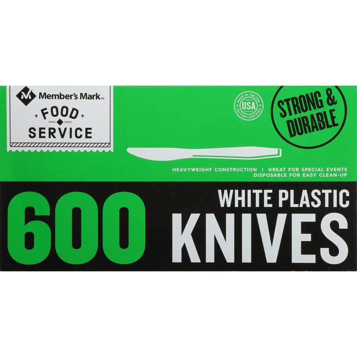 Members Mark Plastic Knives Heavyweight White (600 Count)