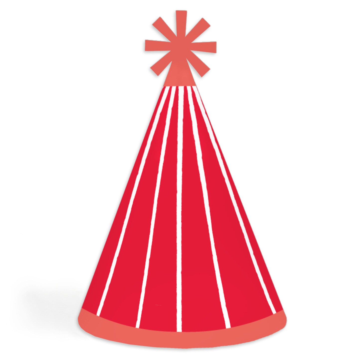 Big Dot of Happiness Red Stripes - Cone Happy Birthday Party Hats for Kids and Adults - Set of 8 (Standard Size)