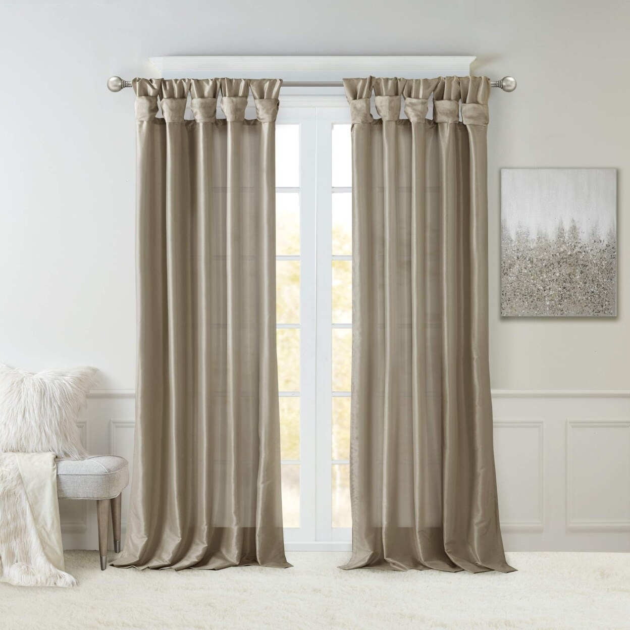 Madison Park Emilia Window Curtain Pewter 120&#x22; Panel