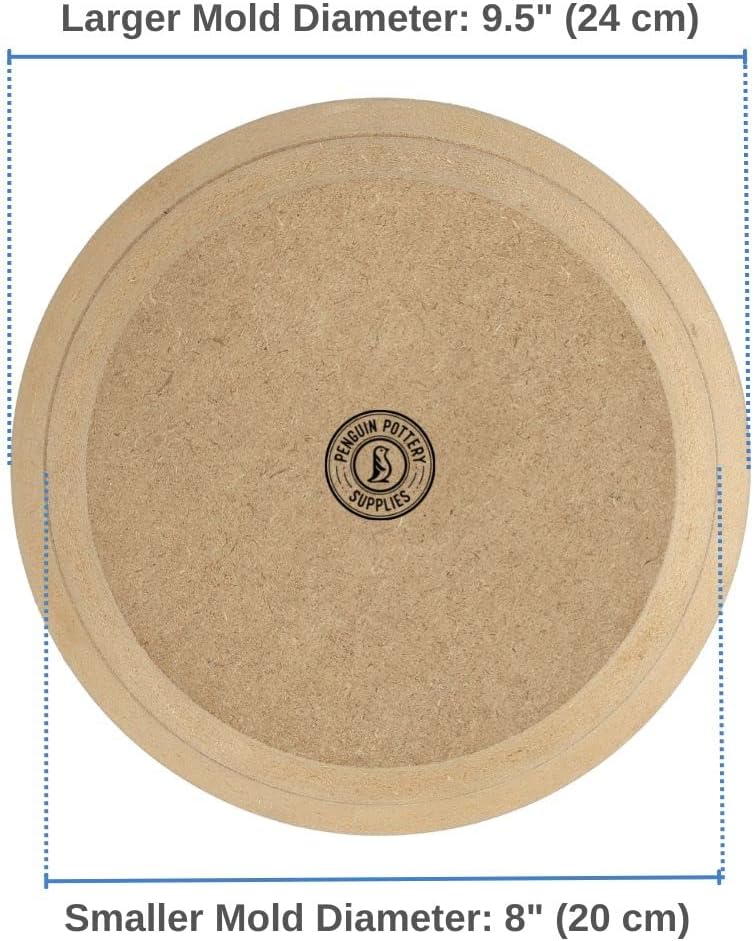 Penguin Pottery - Ceramic Mold for Clay - Handbuilding Dish Plate Slump Mold - Press Mold - Round Set - 8" and 9.5"