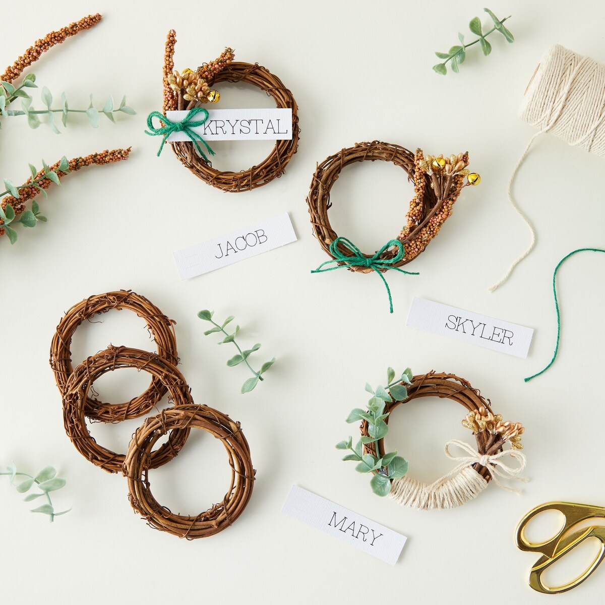 12 Pack Small Grapevine Wreaths for Crafts, DIY Wedding Decorations, Christmas Ornaments, Holiday Decor (4 Inches)