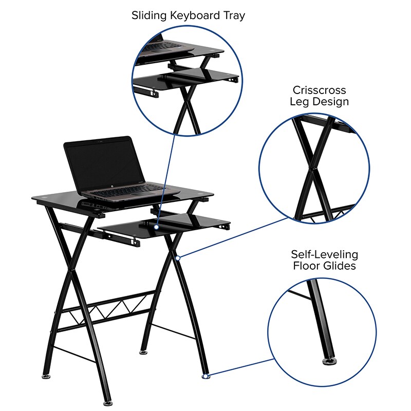 Glass deals keyboard tray