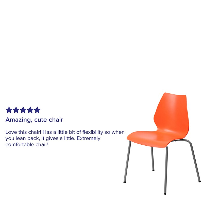 Flash Furniture Orange Plastic Stack Chair
