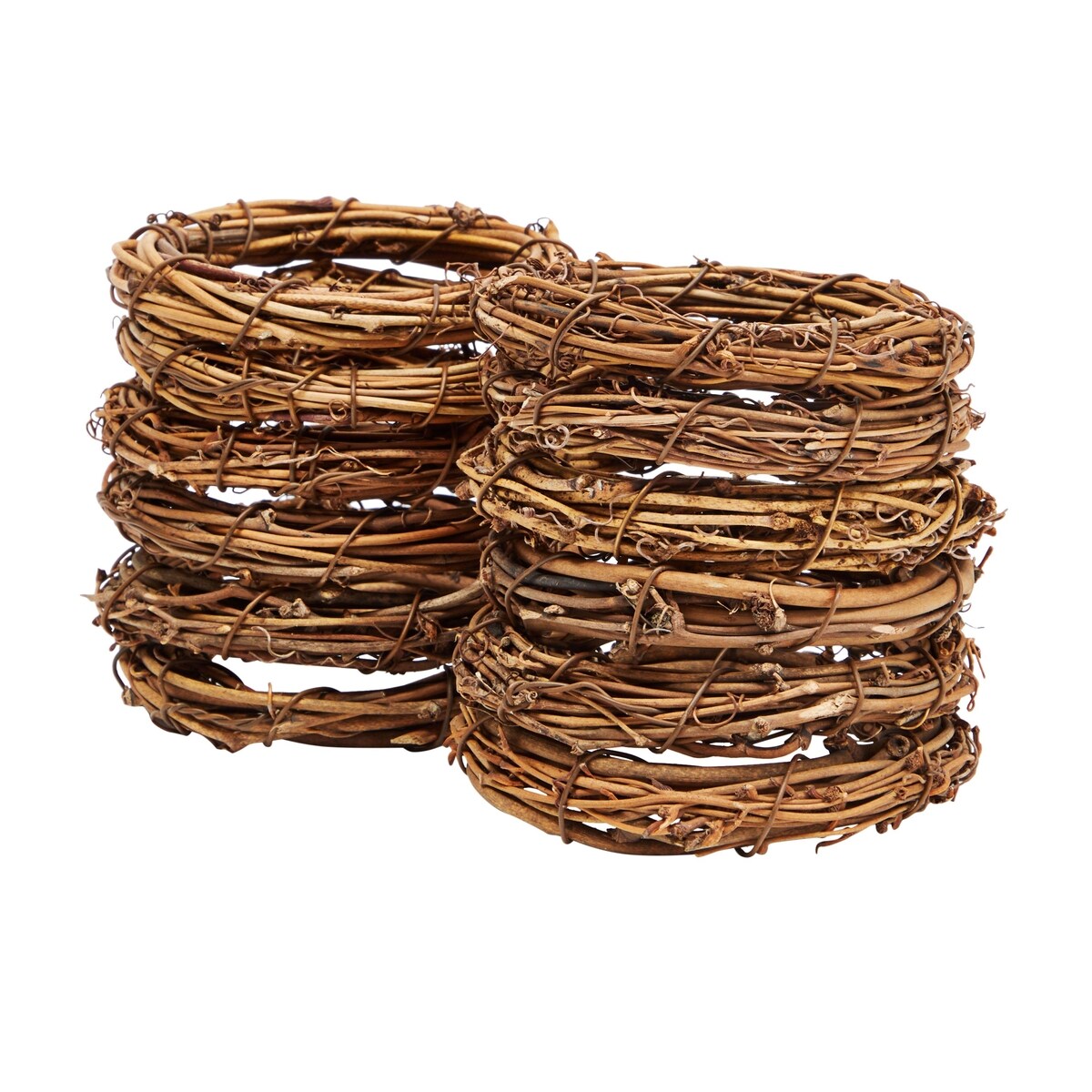 12 Pack Small Grapevine Wreaths for Crafts, DIY Wedding Decorations, Christmas Ornaments, Holiday Decor (4 Inches)