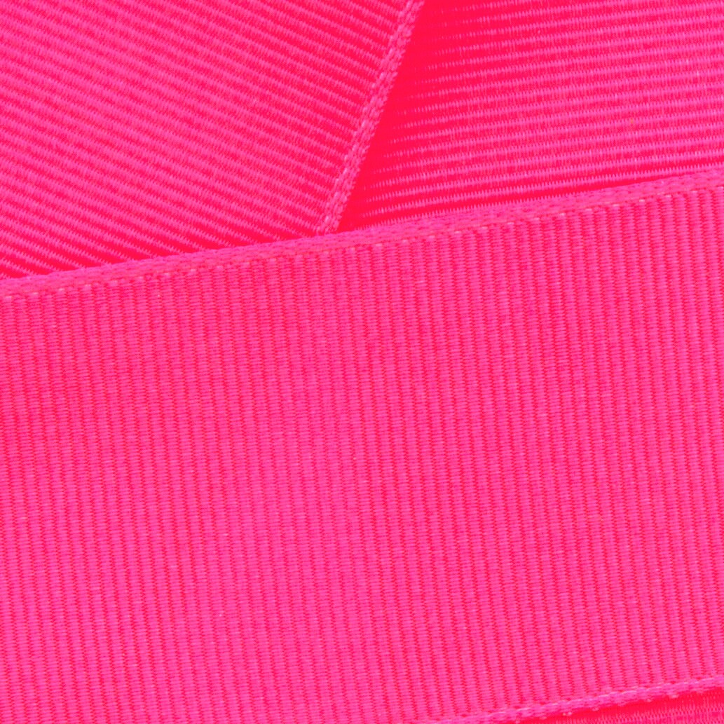 3/8&#x22; Grosgrain Ribbon Solid 170 Neon Pink 50 Yard