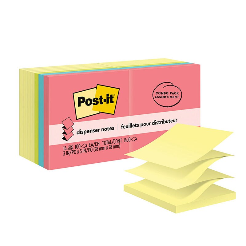 Post it Super Sticky Pop Up Notes with Black Dispenser 3 in x 3 in