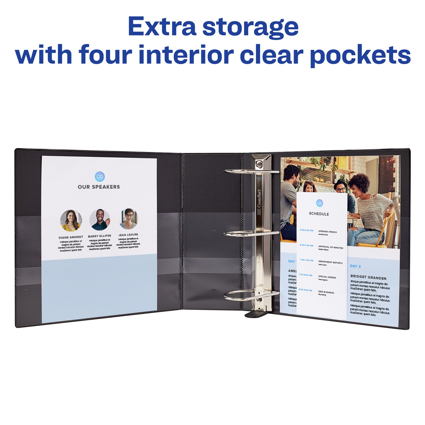 Avery Durable View 3 Ring Binder, 4 Inch EZD Rings, 2 Black Binders (09800)