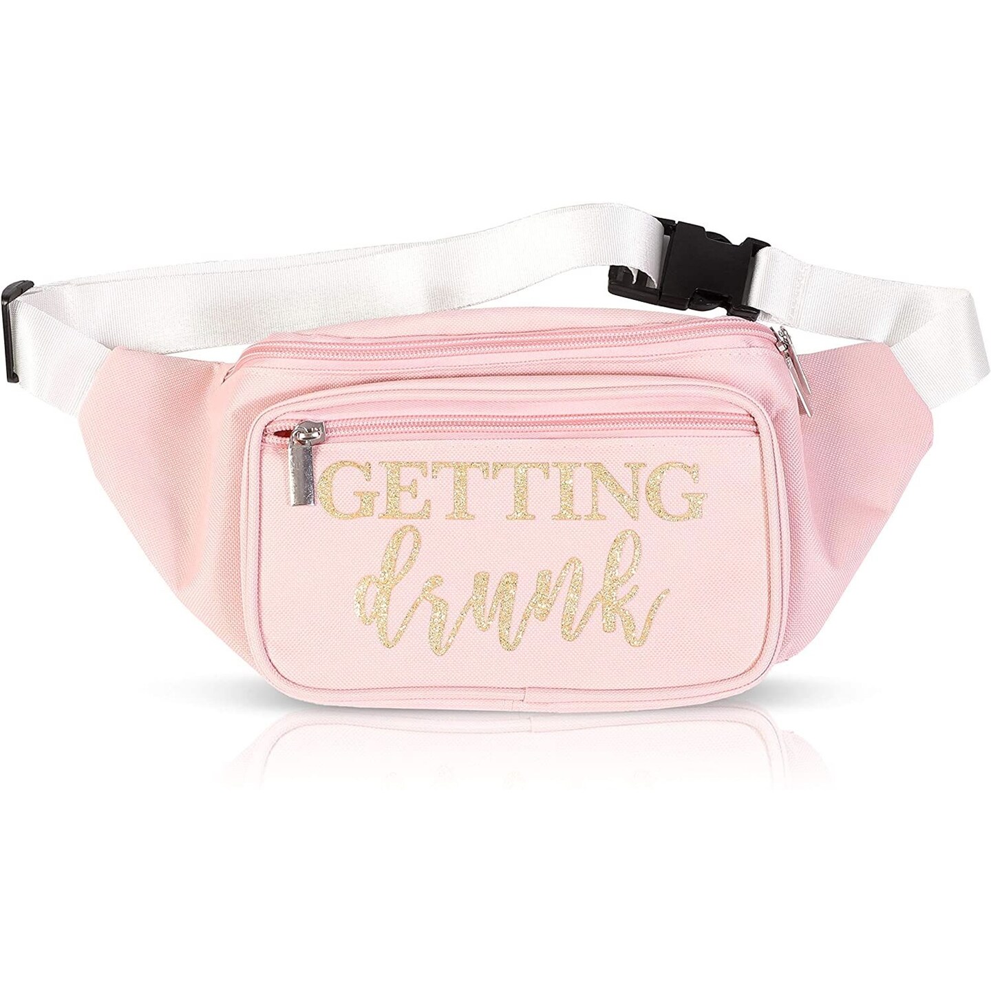 Getting Drunk Bridesmaid Fanny Pack for Bridal Showers Pink with