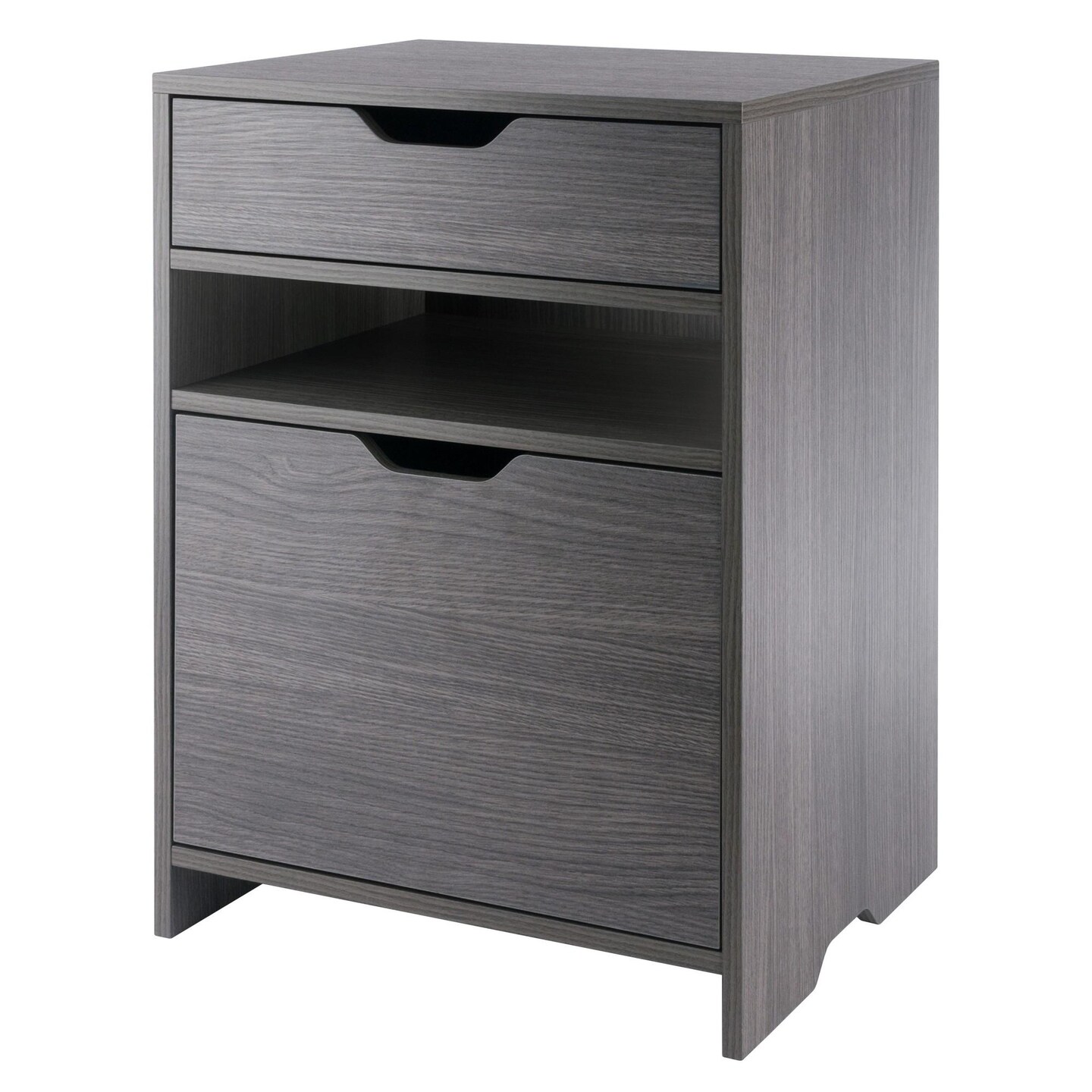Contemporary Home Living Filing Storage Cabinet with Drawer - 26.25&#x22; - Charcoal Gray