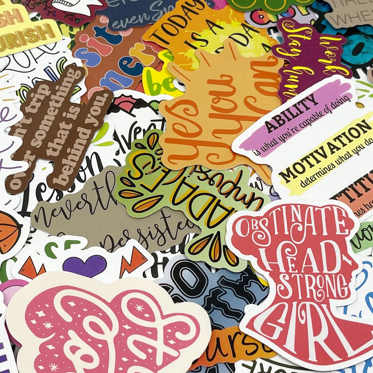 Wrapables Waterproof Vinyl Stickers for Water Bottles, Laptop, Phones, Skateboards, Decals for Teens, 100pcs