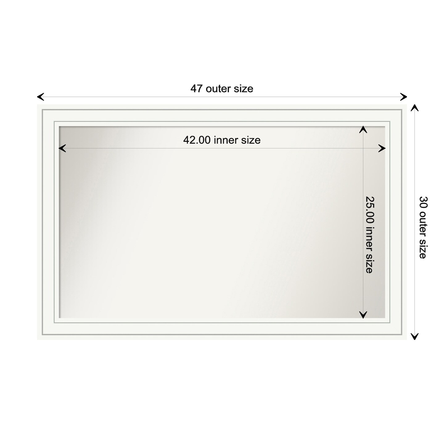 Craftsman White Non-Beveled Custom Framed Bathroom Vanity Wall Mirror