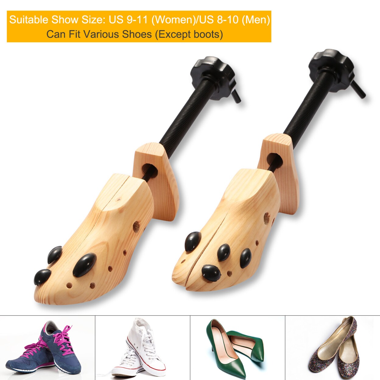 2Pcs Shoe Stretcher 2-Way Shoe Widener Expander Shoe Tree Adjustable Length