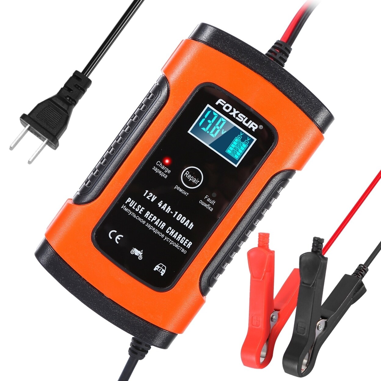 Global Phoenix Car Battery Charger 12V 5A LCD Intelligent Auto Motorcycle Boat ATV Recover Pulse Repair