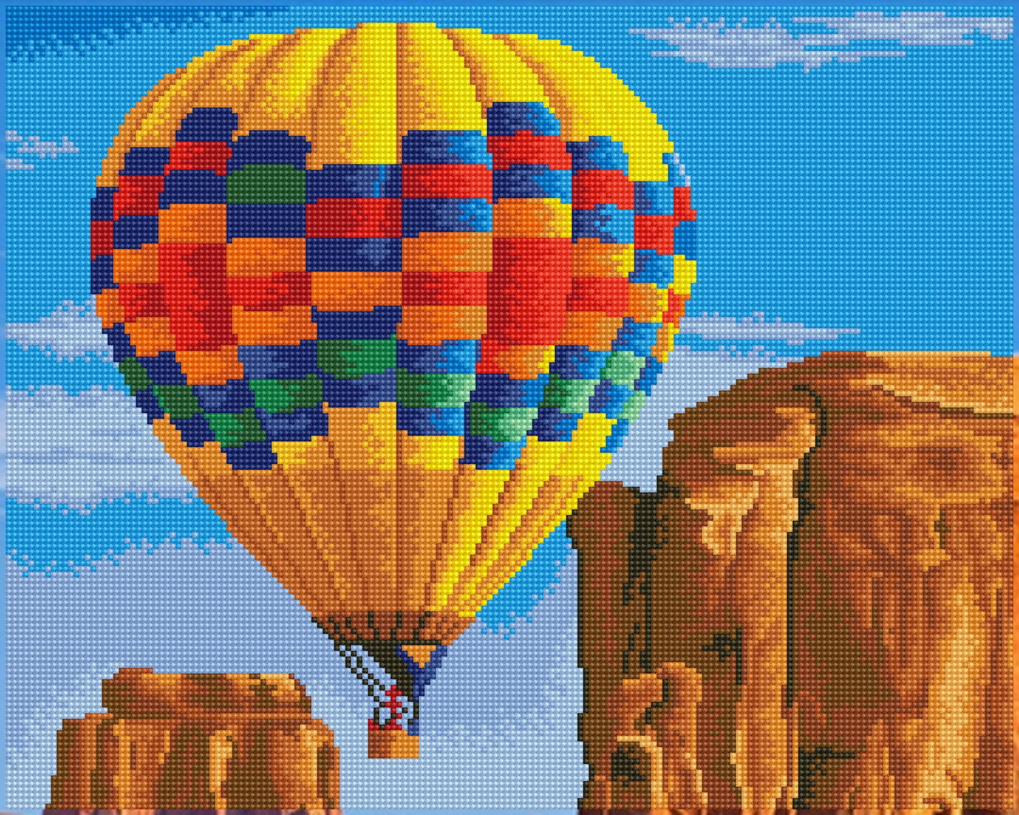 Diamond Dotz Canyon Flight Hot air Balloon Diamond Painting Kits for Adults - Diamond Art Kits a Relaxing Creative Craft Kit with Dotz Gems 20"x16"