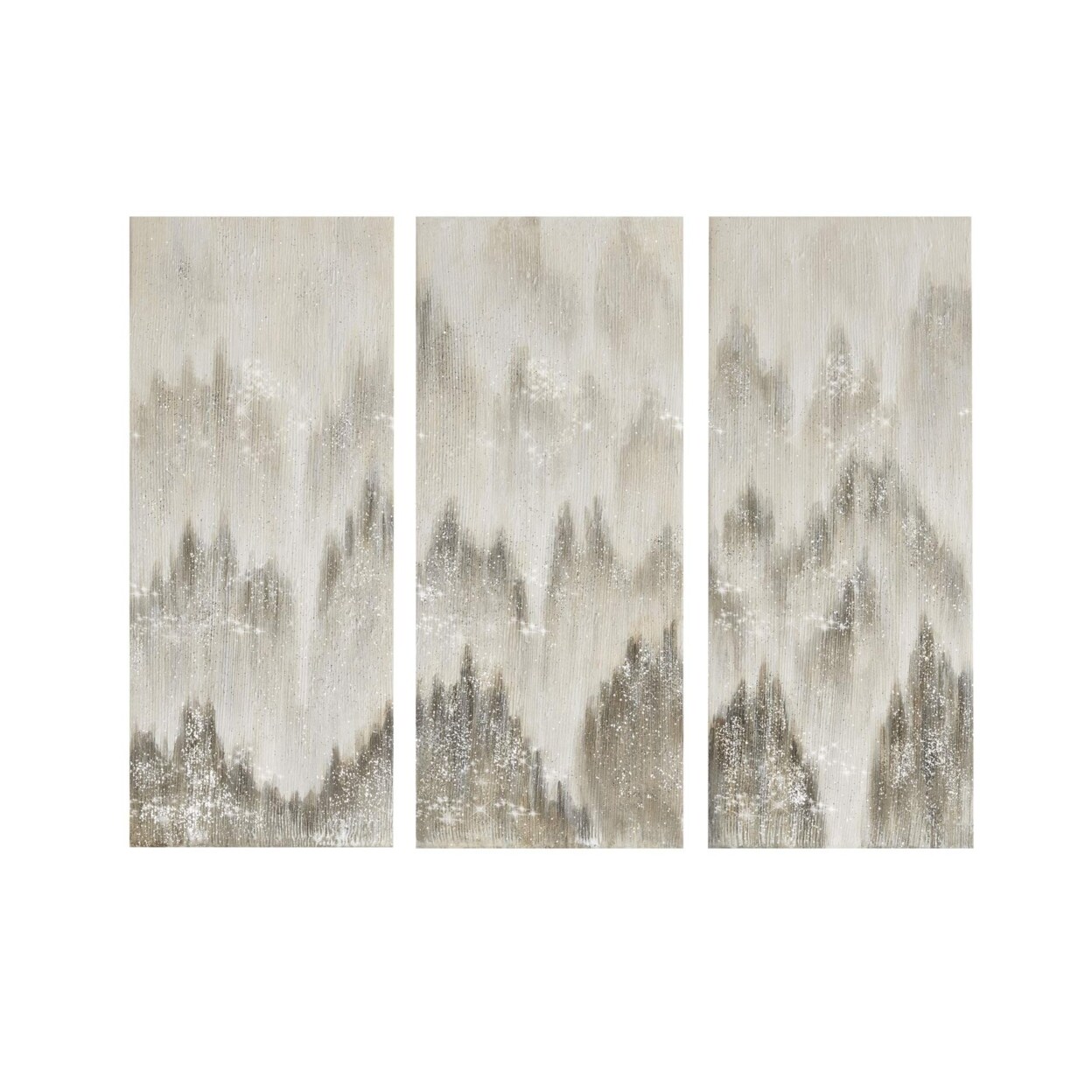 Madison Park   Sterling Mist 100% Hand Brush Embellished Canvas 3 Piece Set Grey See Below