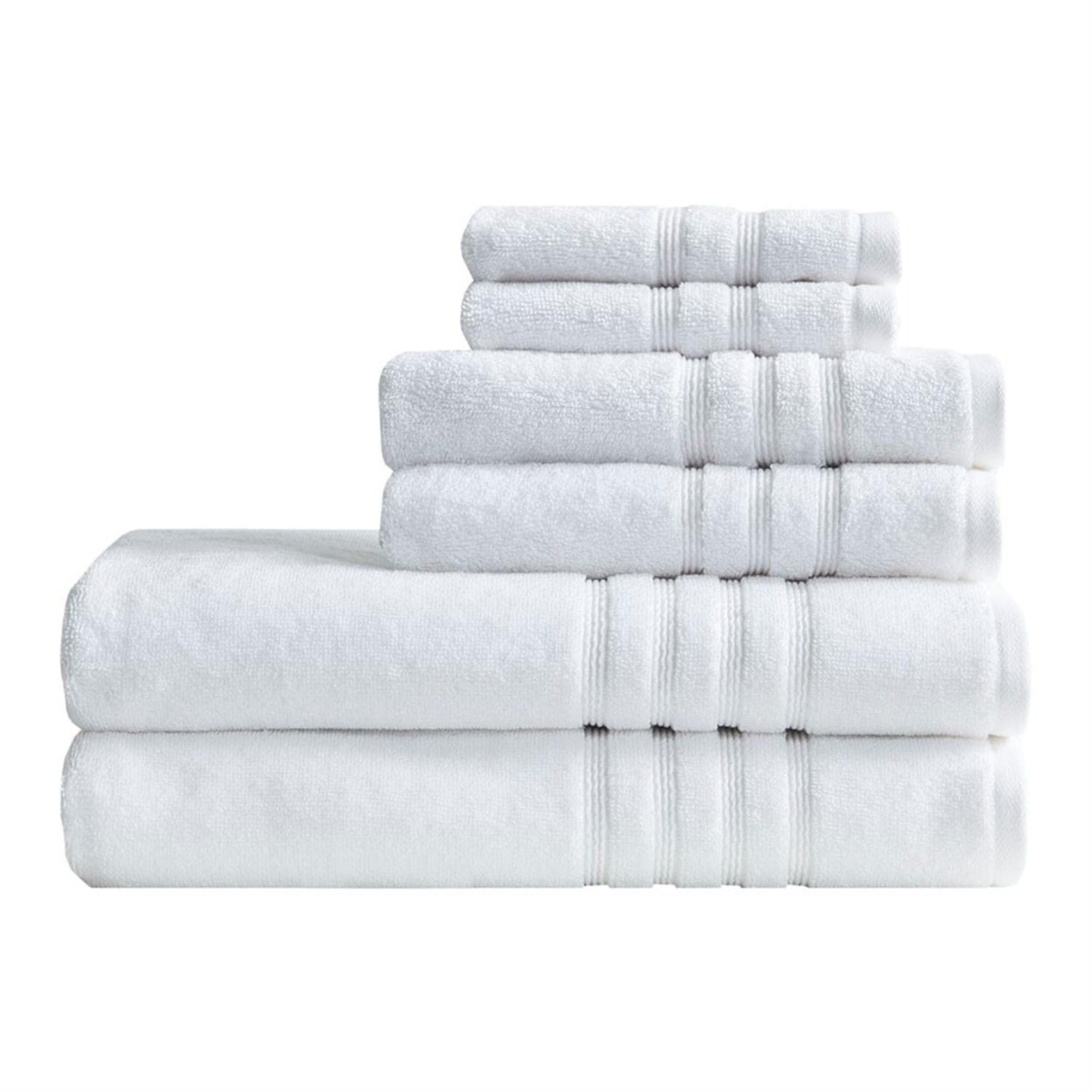Clean Spaces Cotton Sustainable Blend 6 Piece Towel Set with White LCN73-0129