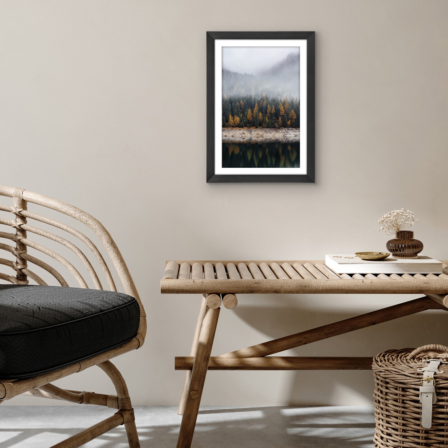 Americanflat Picture Frame with Wide Molding with Mat - Modern Wide Picture Frame - Plexiglass Cover - Hanging Hardware - Includes Easel