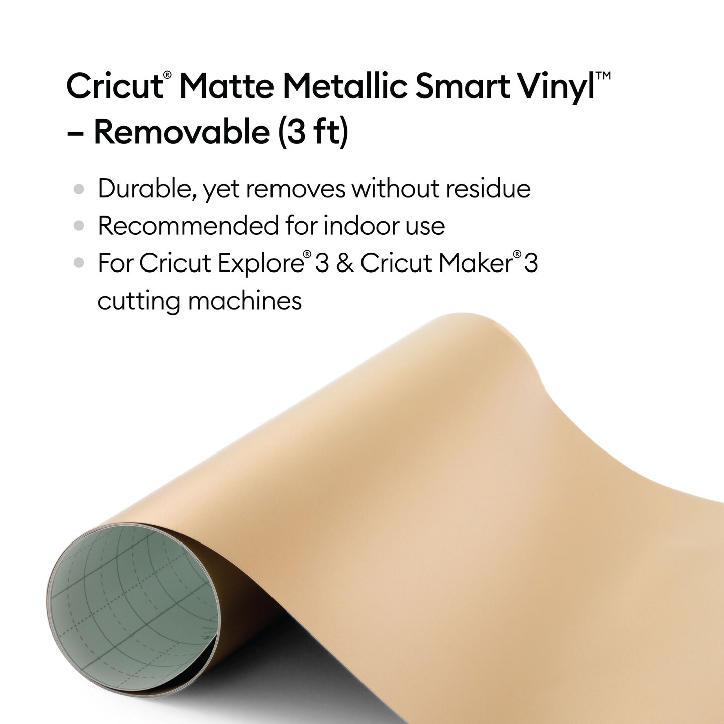 Cricut Smart Removable Matte Metallic Vinyl (3 ft) Champagne