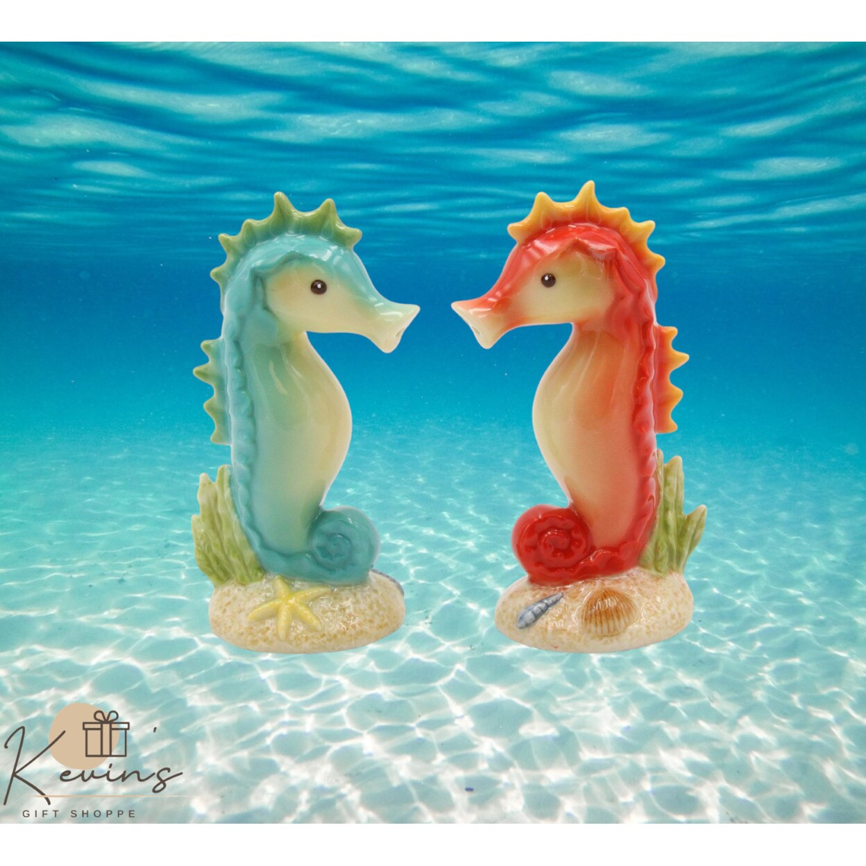 Ceramic Seahorse Salt And Pepper Shakers, Home Decor Kitchen Ornament Gift Idea