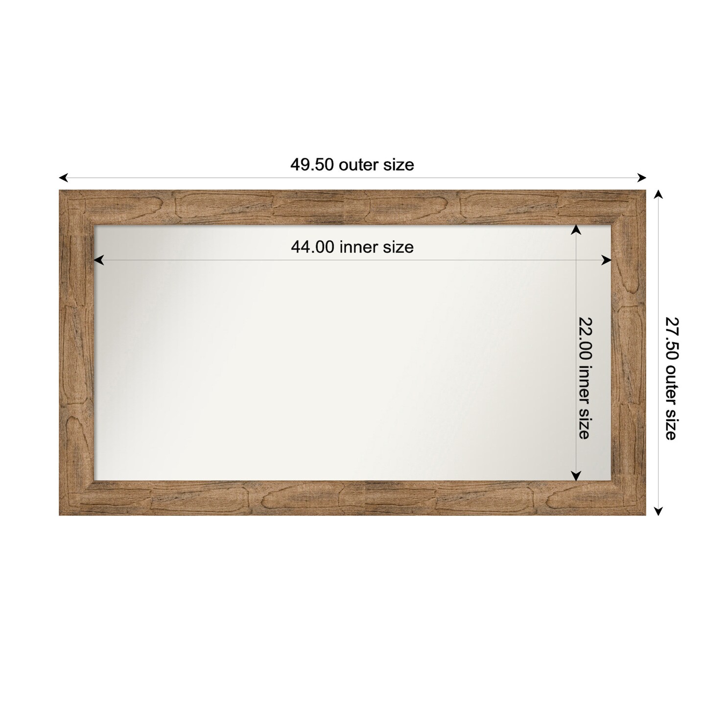 Owl Brown Non-Beveled Custom Framed Bathroom Vanity Wall Mirror