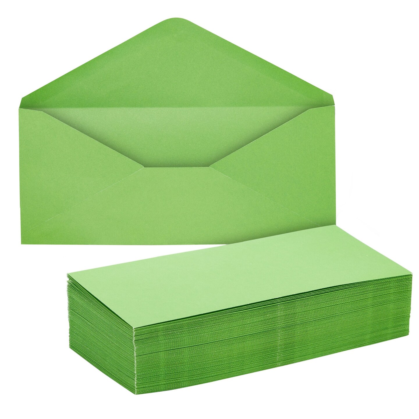 200 Pack Bulk #10 Green Envelopes with Gummed Seal, Business Size for Invitations, Mailing Letters, Checks, Greeting Cards (4-1/8 x 9-1/2 In)