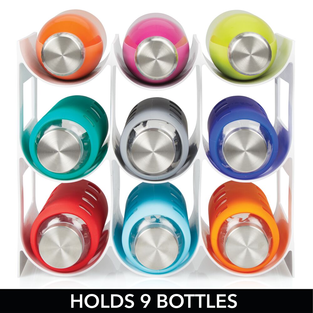 mDesign Plastic Water Bottle &#x26; Wine Rack Storage Holder