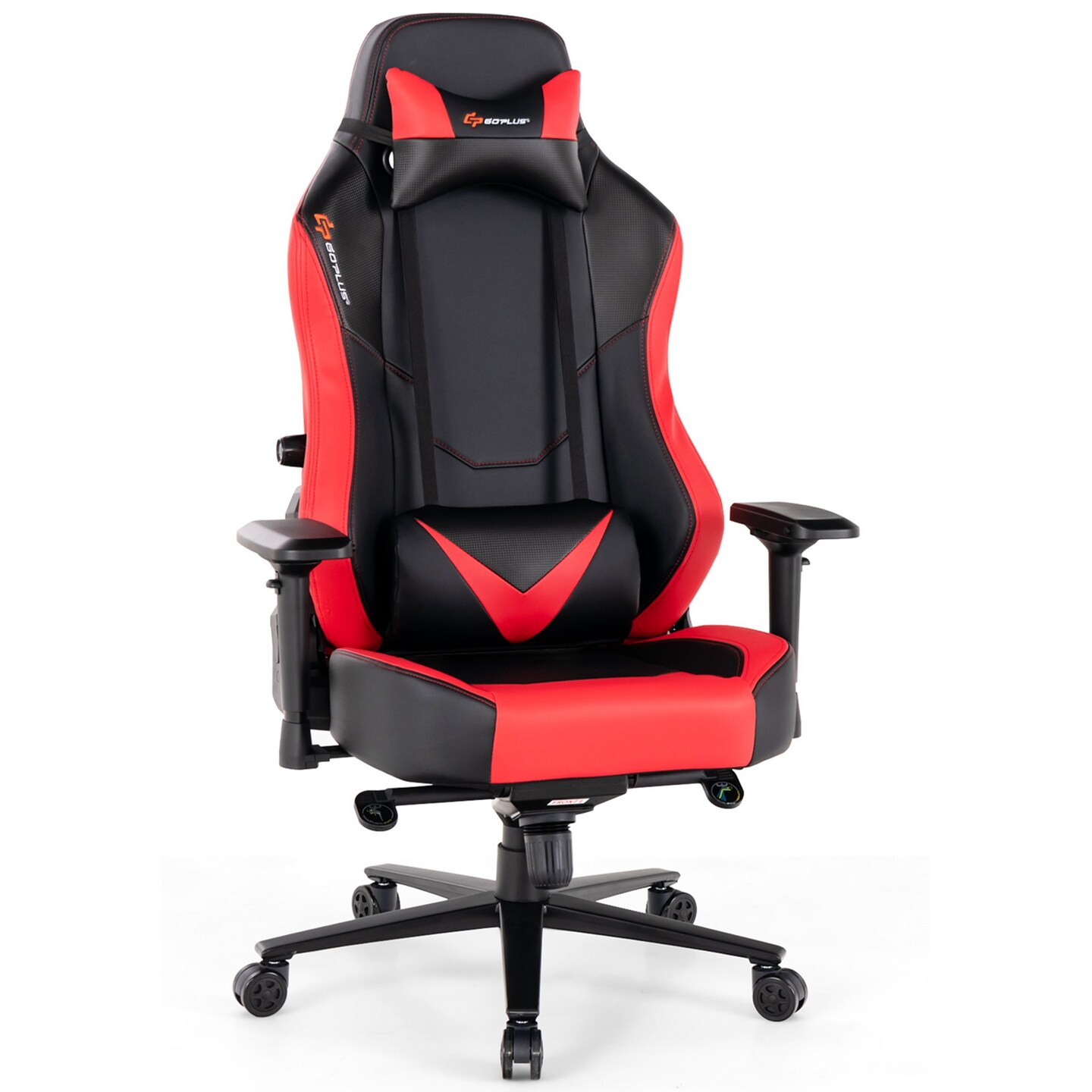 Goplus Gaming Chair 360&#xB0; Swivel Computer Reclining Height Adjustable 4D Armrest Red