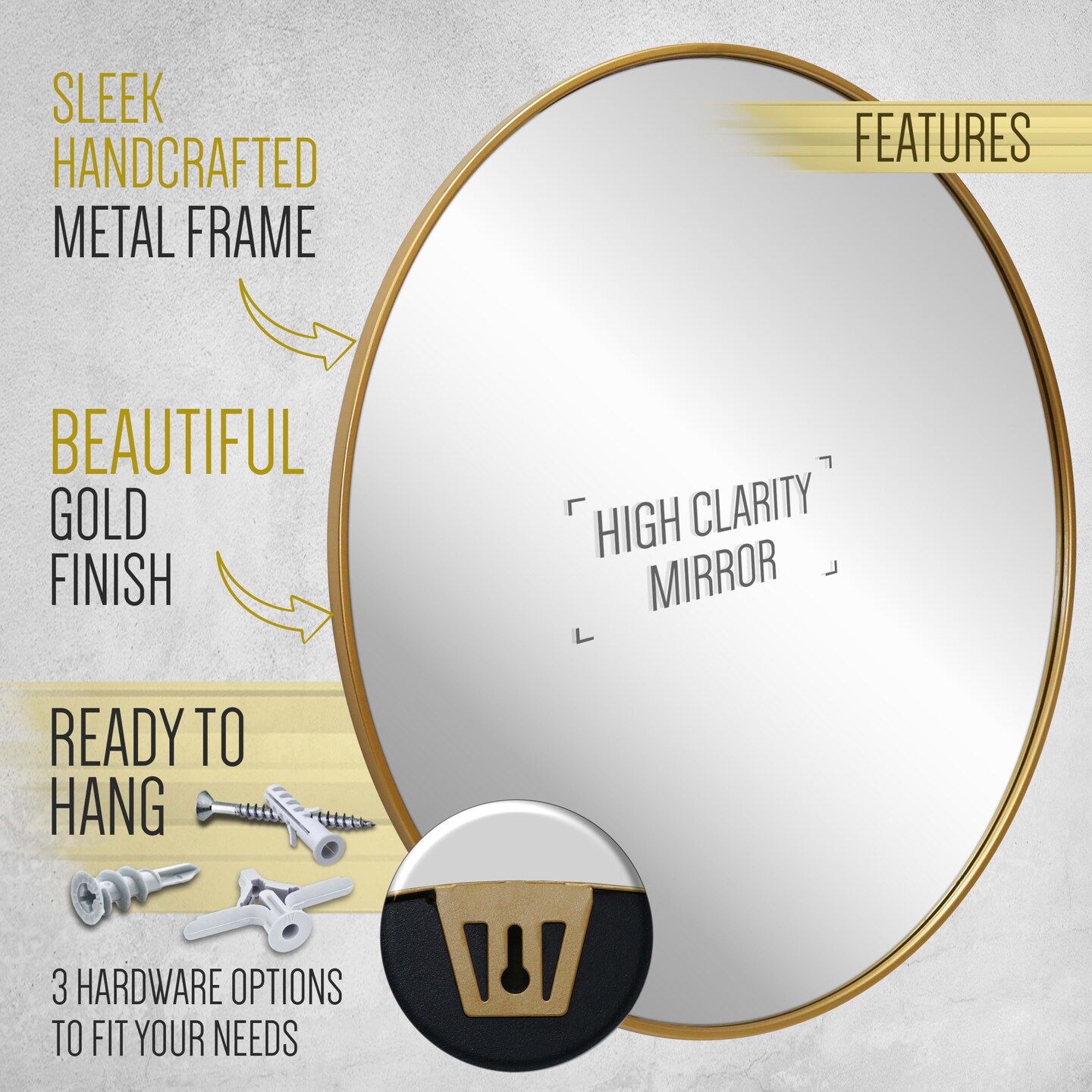 HBCY Creations Wall Mirror for Entryways, Washrooms, Living Rooms and More