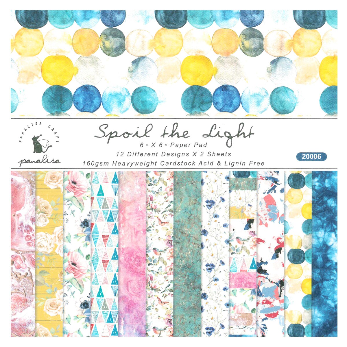 Wrapables 6x6 Decorative Single-Sided Scrapbook Paper for Arts & Crafts Projects, Scrapbooking, Card-Making