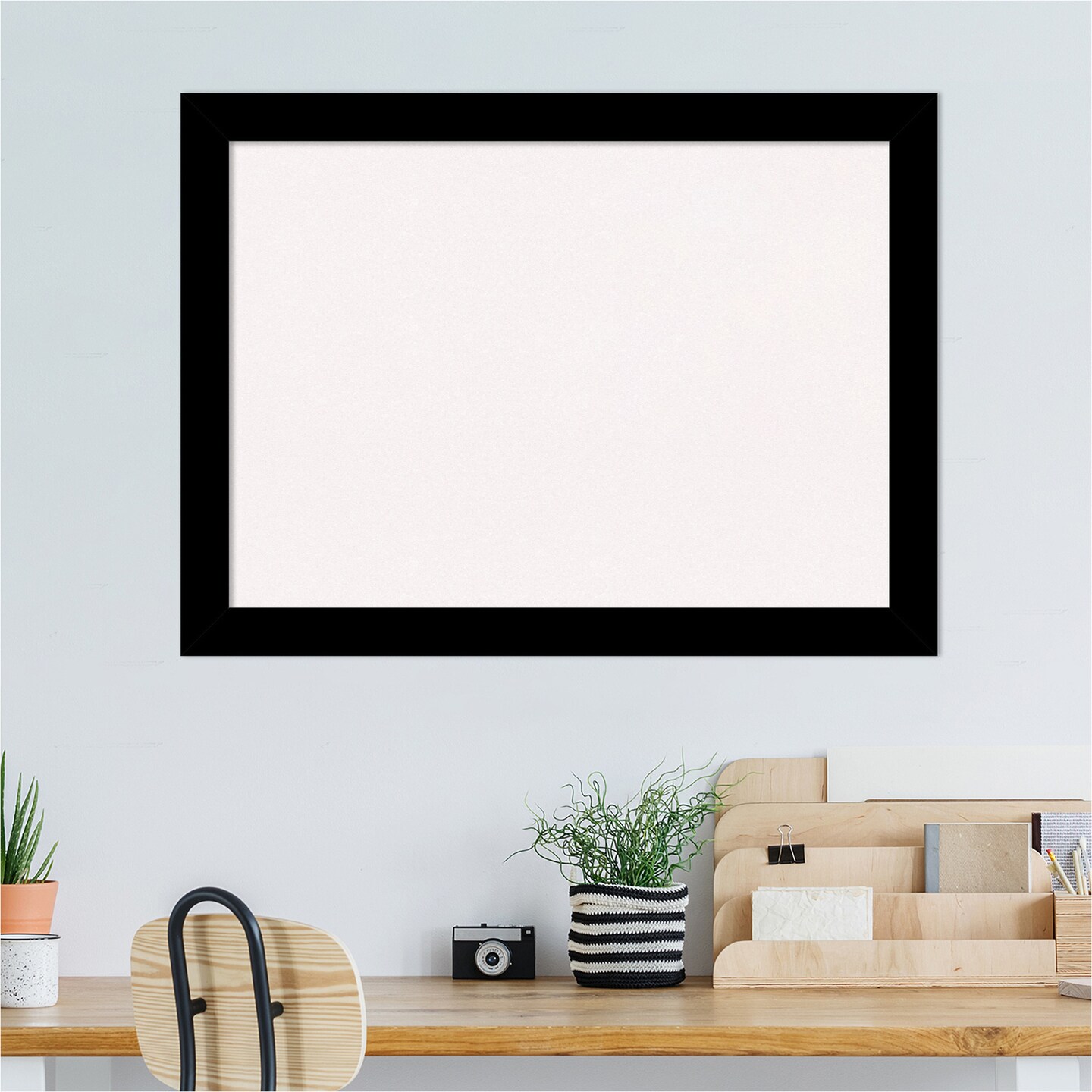 Brushed Framed Corkboard, White Cork