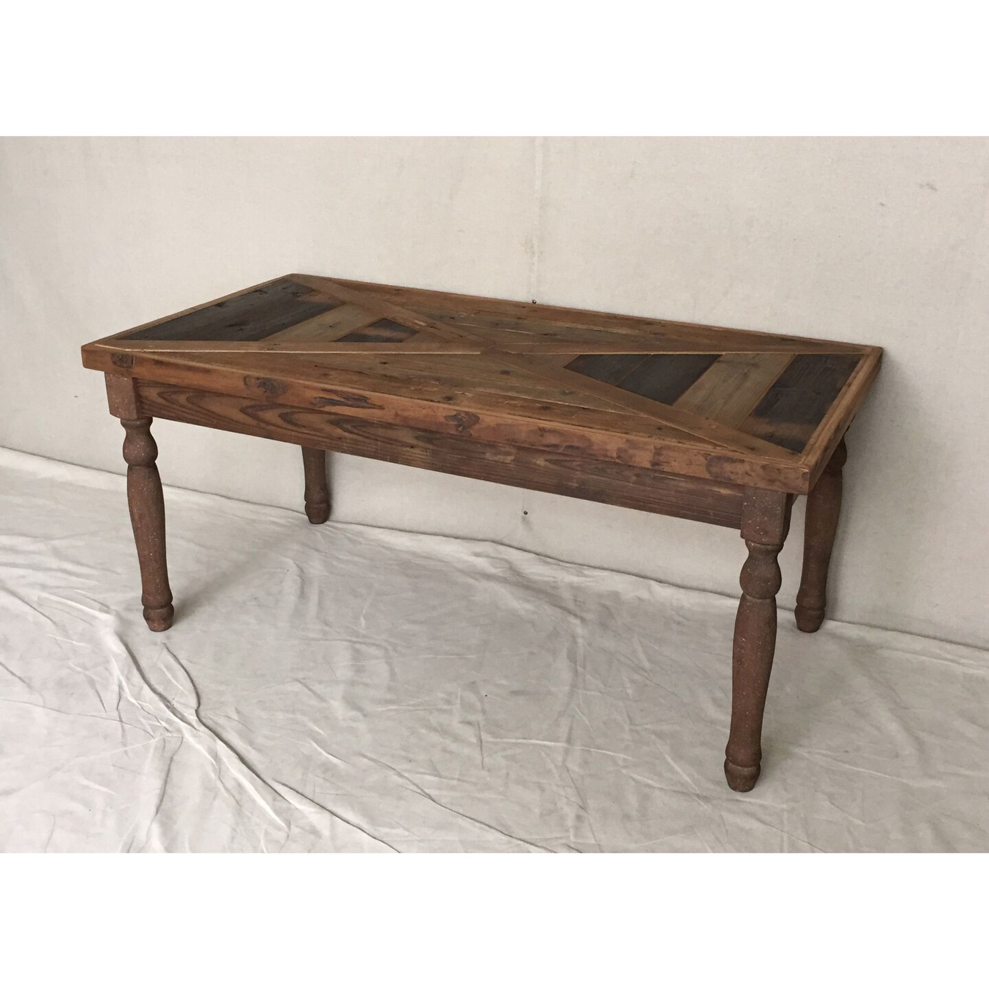 Creative Design 59&#x22; Brown Antique Rectangular Wood Table