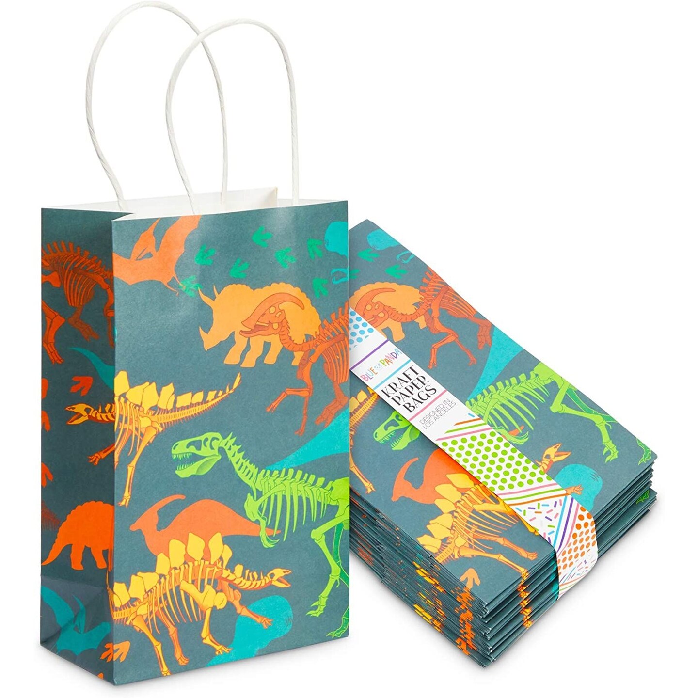 Blue Panda 12 Pack Drawstring Dinosaur Goodie Bags for Kids Birthday Themed  Party Favors (12 x 10 In)