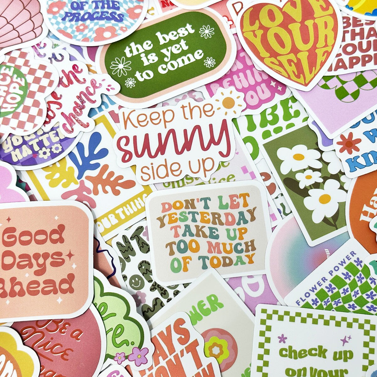 Wrapables Waterproof Vinyl Stickers for Water Bottles, Laptop, Phones, Skateboards, Decals for Teens, 100pcs