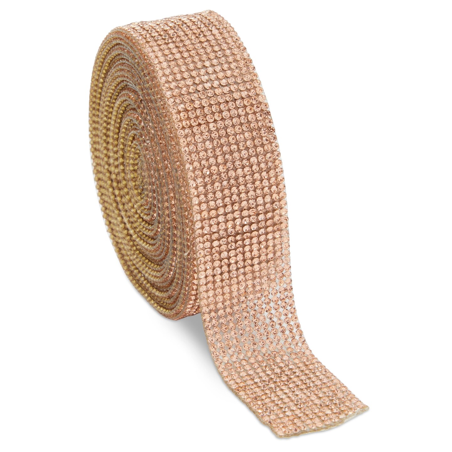 4 Yards Champagne Rhinestone Ribbon Roll for Crafts, 1 in Bling Wrap DIY Decorations Wedding &#x26; Event