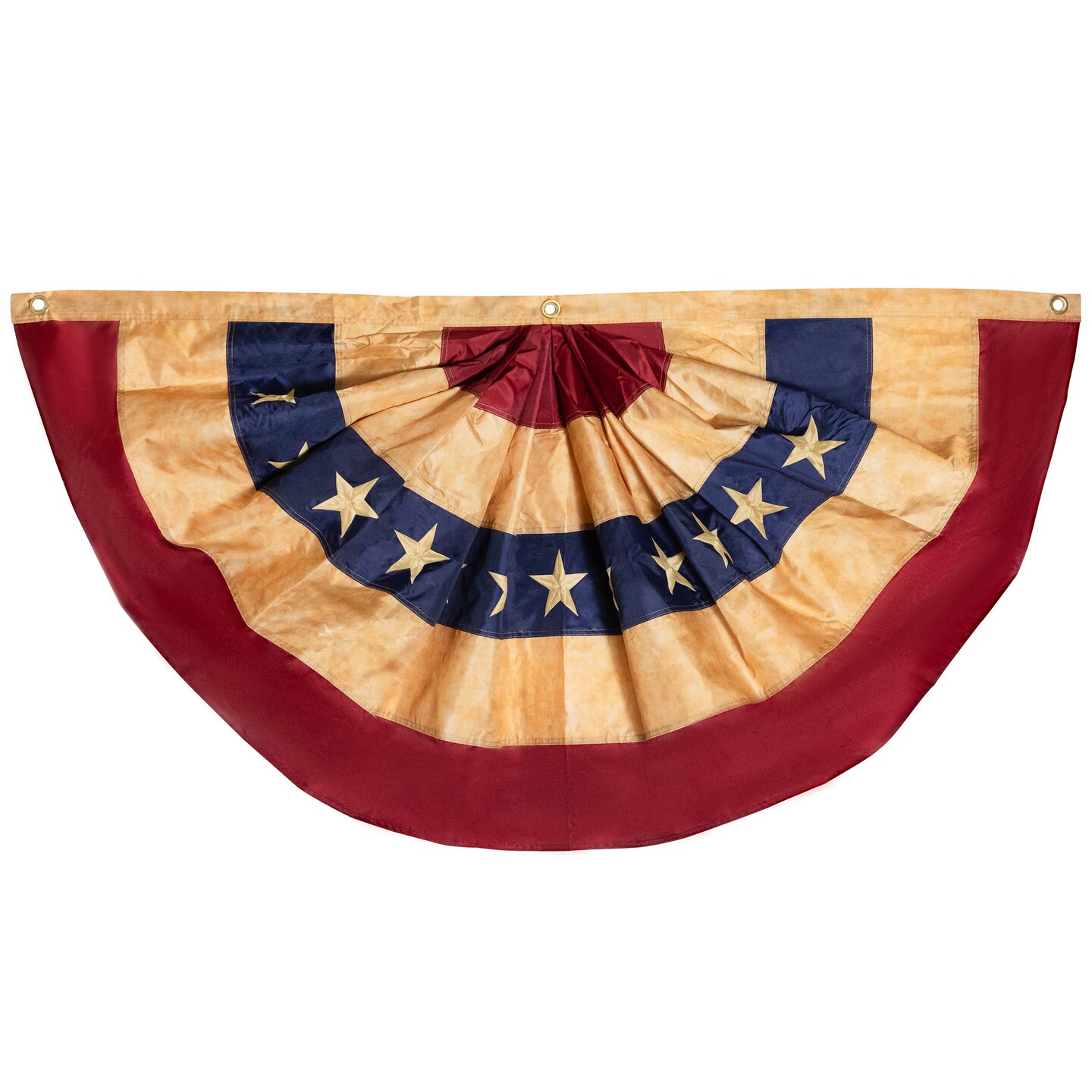 Northlight Tea-Stained Pleated USA Patriotic Bunting Flag - 48&#x22; x 24&#x22;
