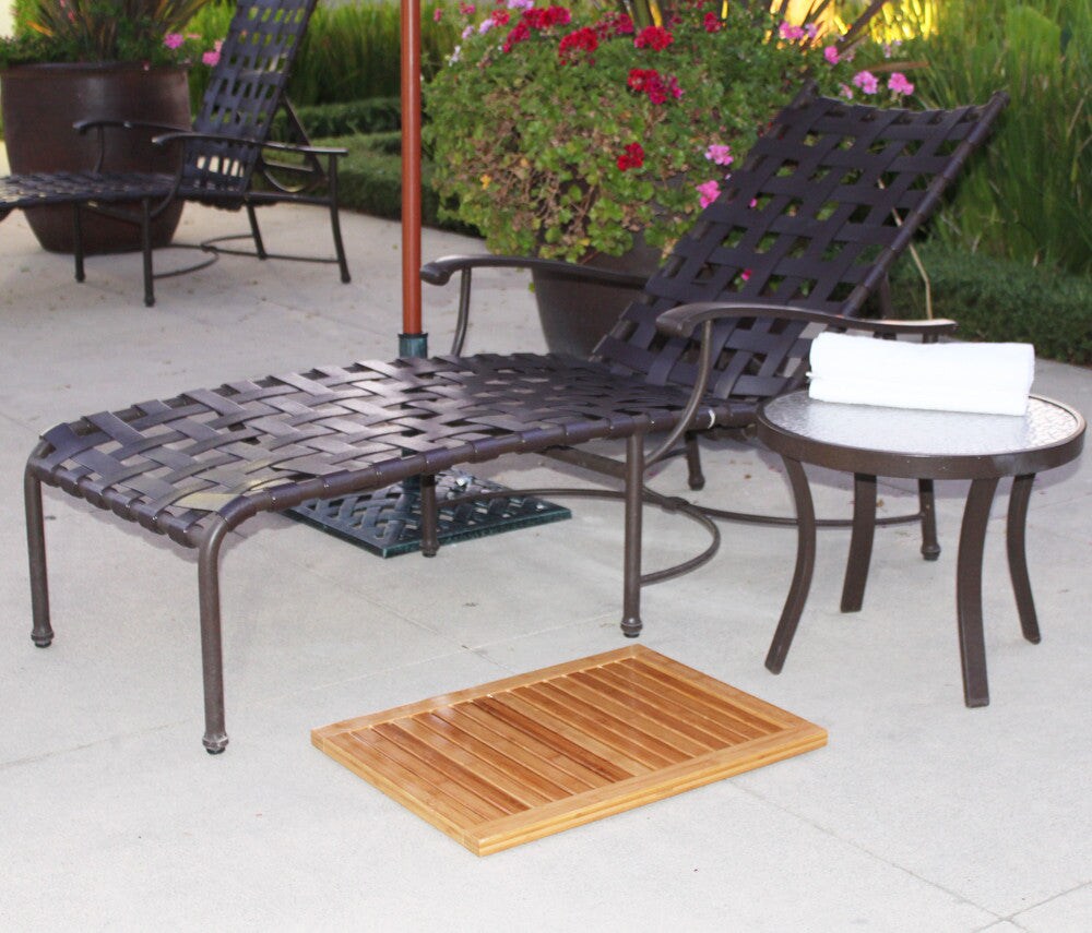 Oceanstar Bamboo Floor and Bath Mat with Non-Slip Rubber Feet