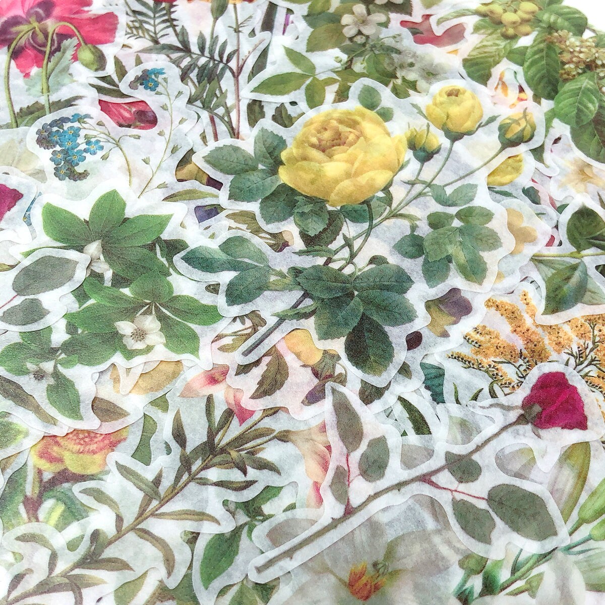 Wrapables Decorative Scrapbooking Washi Stickers, DIY Crafts for Stationery, Diary, Card Making (60 pcs)