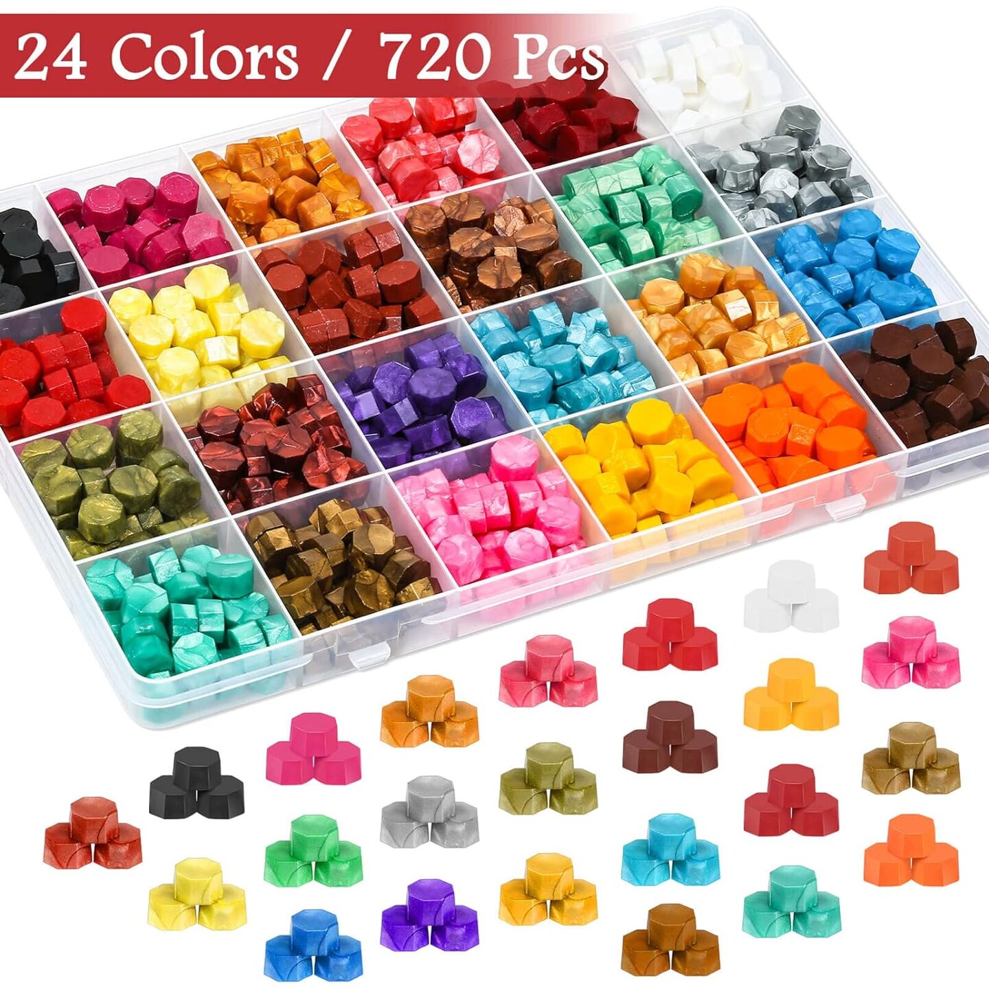 Sealing Wax Kit with Wax Seal Beads, Wax Seal Stamp, Wax Seal Warmer, Wax Spoon, Envelopes and Tealight Candles for Letter Sealing