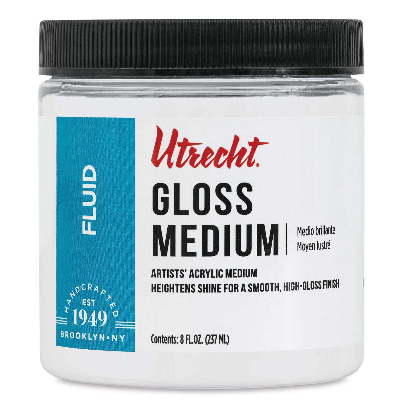 Utrecht Artists&#x27; Acrylic Fluid Medium - Gloss Medium, 8 oz