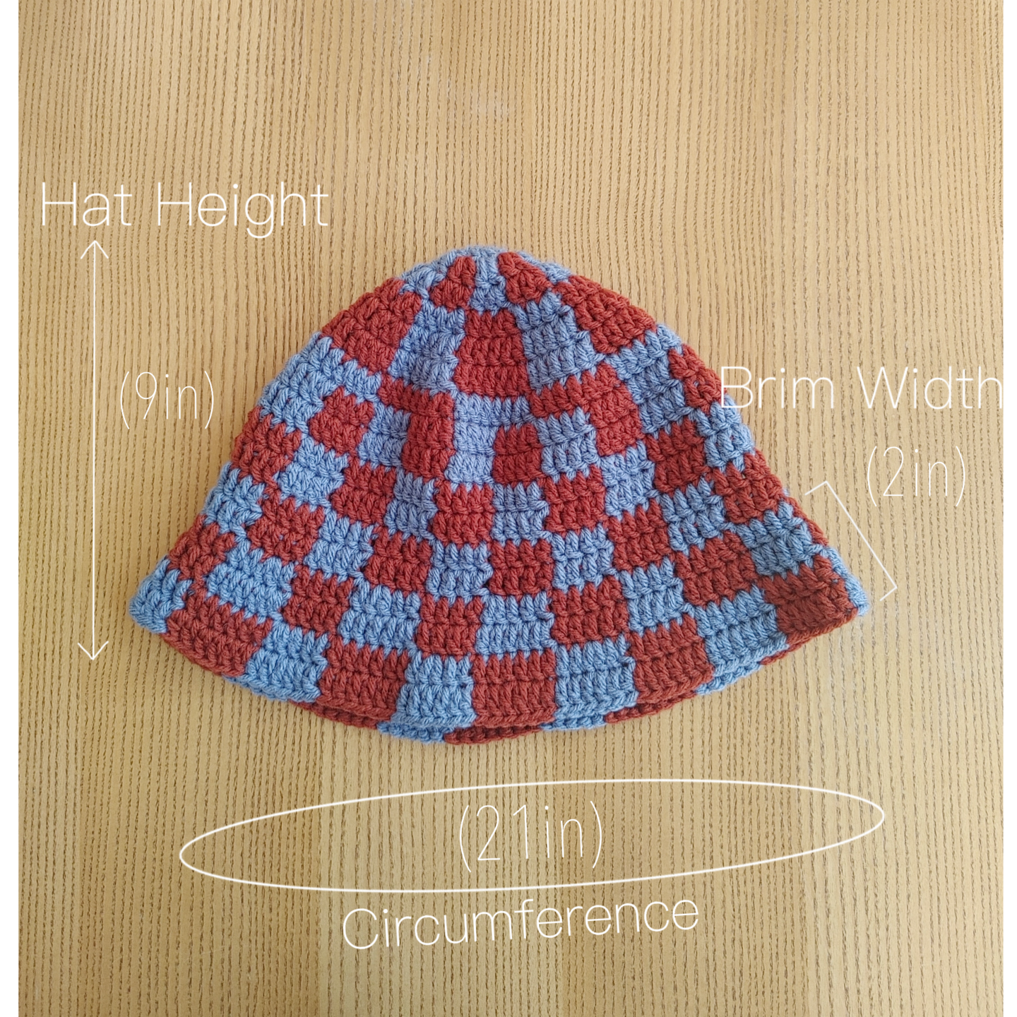 Red Rust and Blue Checker Bucket Hat | MakerPlace by Michaels Red Rust and Blue Checker Bucket Hat | MakerPlace by Michaels